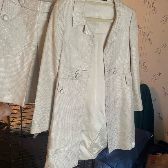 Gucci Elegant Jaquard Trench Coat & Skirt Set Women SS2006 sz 2 XS. IT 38 - Picture 6 of 16